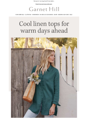 Garnet Hill - Summer's best linen tops