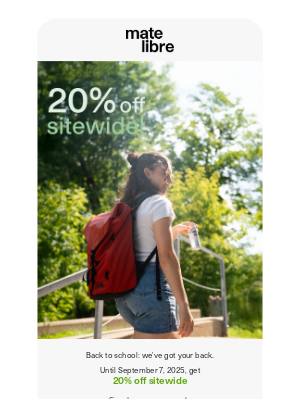 Mate Libre - 20% off sitewide!
