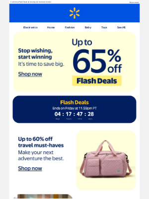 Walmart - Up to 65% off just dropped! 💥