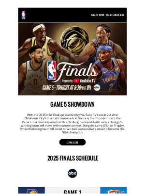 National Basketball Association (NBA) - Tonight on ABC: Game 5