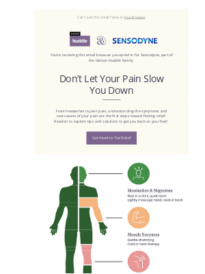 Sensodyne - caryl seidler, Get Pain Relief From Head to Toe