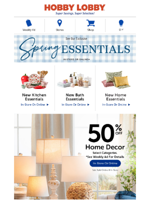 Hobby Lobby - More Ways To Glow – 50% Off Home Decor