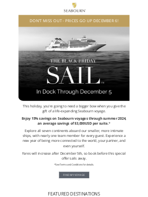Holland America Line - Black Friday Sail | Save 15%—fares increase December 6!