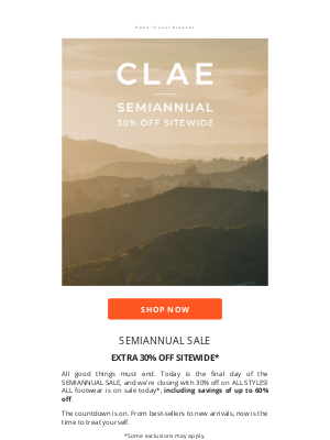 CLAE - SITEWIDE SALE: EXTRA 30% OFF