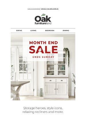 Oak Furniture Land (United Kingdom) - Month End Sale starts now!