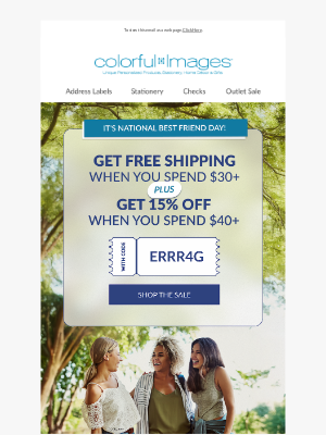 Colorful Images - Celebrate best friends with 15% off + FREE shipping