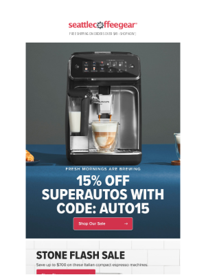 Seattle Coffee Gear - 💌 Your 15% Off Superauto Espresso Machines Promo Code is Inside