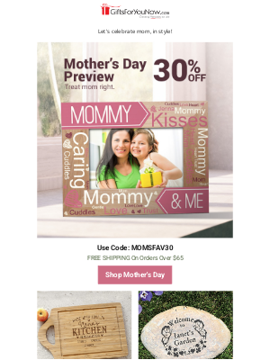 GiftsForYouNow.com - Celebrate Mom with 30% Off Gifts For Her! 💐
