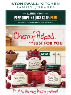 Stonewall Kitchen - FREE Shipping on Orders $79+ Is the “Cherry on Top”🍒