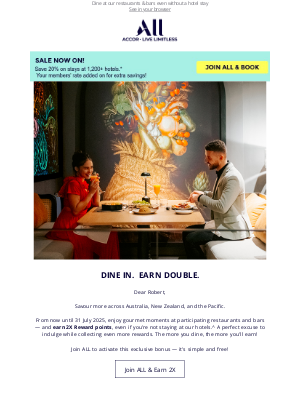 Accor Hotels - 🍽️ Exclusive dining bonus: 2X Rewad points 🌟
