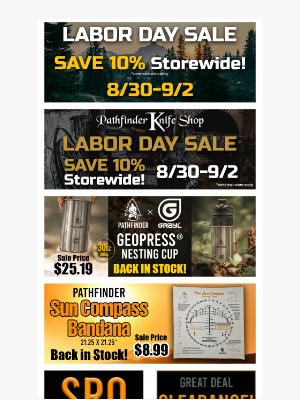 Self Reliance Outfitters - Labor Day Sale starting FRIDAY!