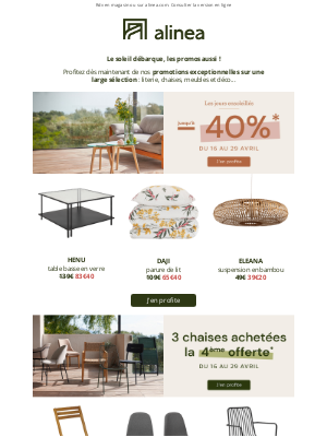 Alinea Consulting (France) - Ce week-end, faites le plein de bonnes affaires !