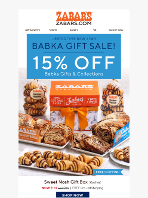 Zabar's - 15% OFF BABKA Gift Box & Collection SALE!