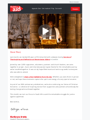 Christian Aid (United Kingdom) - In case you missed it: special moments from Westminster Abbey