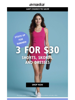 Marika Fitness - Last Chance! 3 for $30 Ends Tonight ‼️
