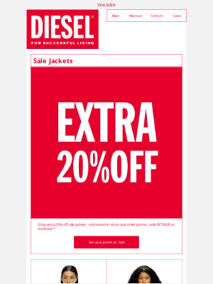 Diesel - Sale Alert: Extra 20% Off Sale Jackets