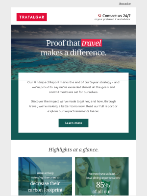 Trafalgar Pty Ltd - We've crushed our goals – thanks to you.