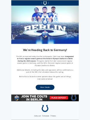 Indianapolis Colts - BREAKING: Colts Hosting 2025 Berlin Game