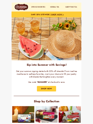 Celestial Seasonings - 😎 Summer savings start now—20% off sitewide!