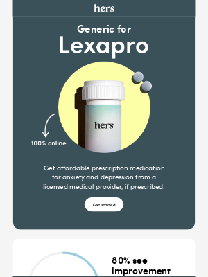 hers - Get generic for Lexapro - 100% online