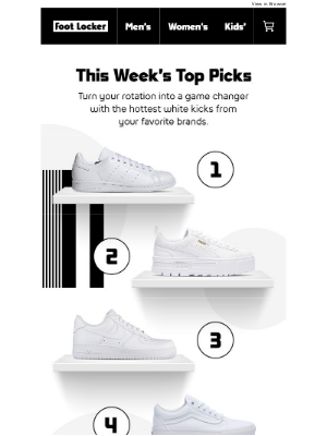 Foot Locker - Lace up summer’s top 6 white kicks! 👟💯