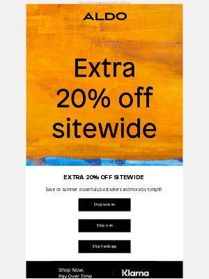 Aldo Shoes (Canada) - LAST CALL! 20% off ends tn