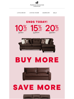 Ashley Furniture Industries - Blink and up to 20% OFF will be over.