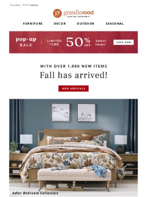 Grandin Road - It's now or never! 50% off select ends tonight!