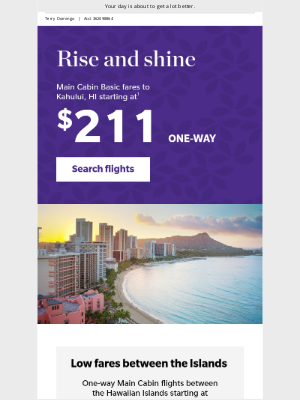 Hawaiian Airlines - Good morning, great fares