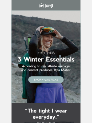 Janji - STAFF PICKS: 3 WINTER ESSENTIALS