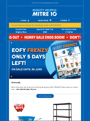 Donald, EOFY Frenzy Ends Soon!