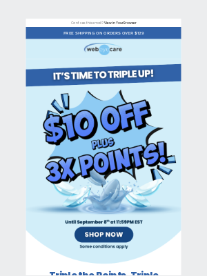 WebEyeCare - The Clock’s Ticking on $10 Off & Triple The Points! ⚠️