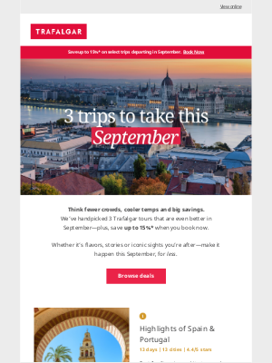 Trafalgar Pty Ltd - 3 trips, 1 perfect month to go