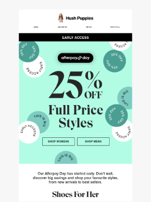 Hush Puppies - 25% Off Full Price Styles