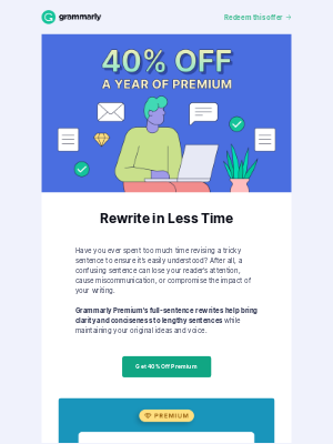 Grammarly - Time is running out to save 40% on Premium