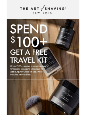 The Art of Shaving - Get a FREE Unscented Grooming Kit + Burgundy Dopp Bag—while supplies last!