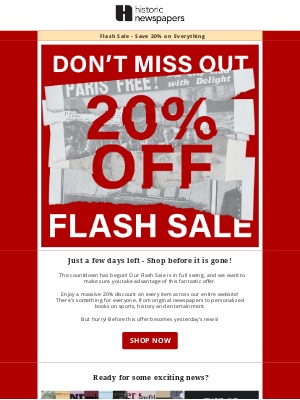 Historic Newspapers (United Kingdom) - ⏰ Reminder: 20% OFF Flash Sale On Now!