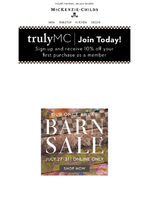 MacKenzie Childs LLC - Thousands of Barn Sale deals! Up to 70% OFF