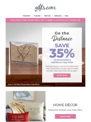 gifts - Save 35% on Custom Valentine’s Day Gifts.