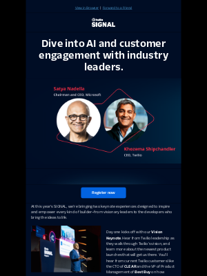 Twilio - SIGNAL keynote features Microsoft CEO Satya Nadella