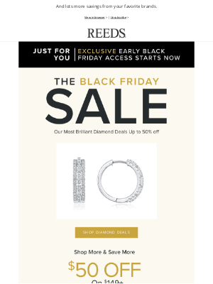 REEDS Jewelers - Your VIP Black Friday preview + incredible diamond deals 💎