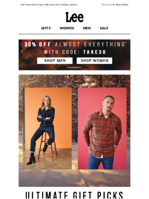 Lee Jeans - Shop our top gifts, now 30% off