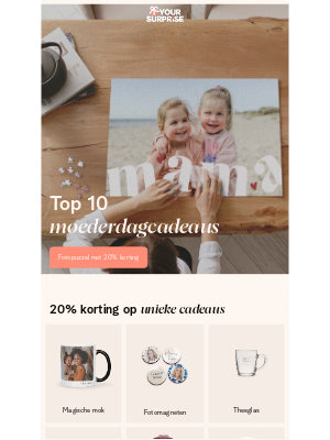 Your Surprise (Netherlands) - Moederdag 4-daagse: 20% korting op deze cadeaus 💝