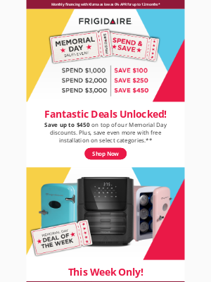 Frigidaire - Save up to $450 off your purchase!