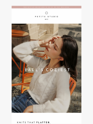 Petite Studio - Fall’s coziest layers with details worth noticing.