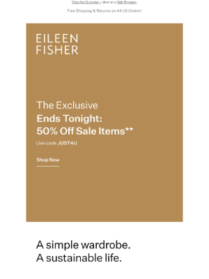 EILEEN FISHER - Ends Tonight: 50% Off Sale Items