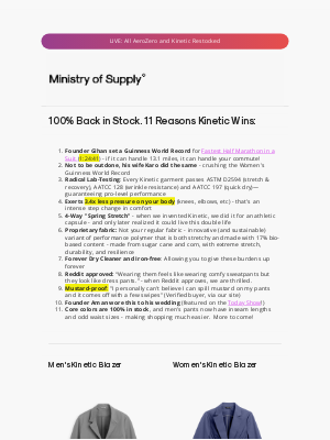 Ministry of Supply - Now Live (and Kinetic Top 11 List)