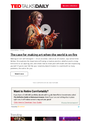 TED - The case for making art when the world is on fire