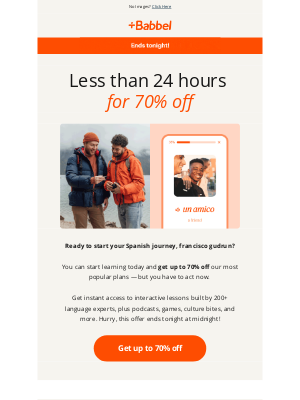 Babbel - So long, farewell to 70% off Babbel 👋