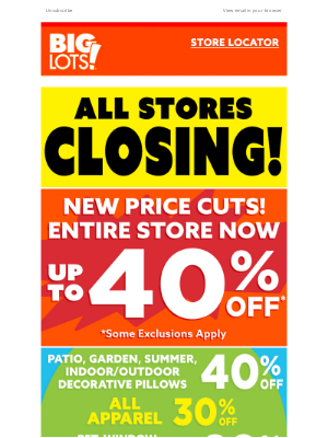 Big Lots - Store Closing: Save Big Before It’s Too Late!